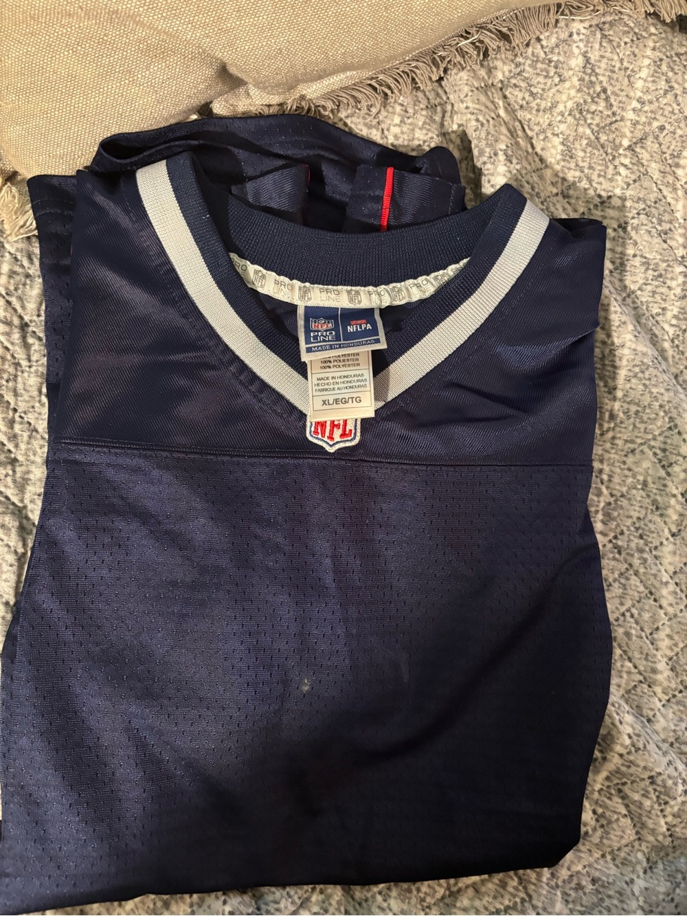 NFL Kids Navy Blue Patriots Jersey with White Trim